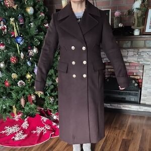 NWOT Karl Lagerfeld Dark Brown  Coat PTP 19,5